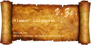 Vimmer Zsigmond névjegykártya